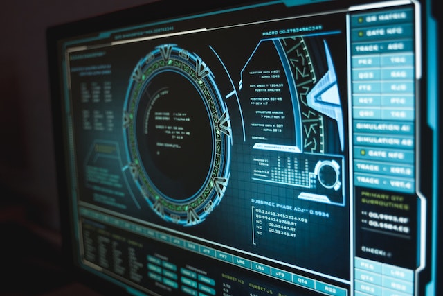 A close-up of a system being hacked. 