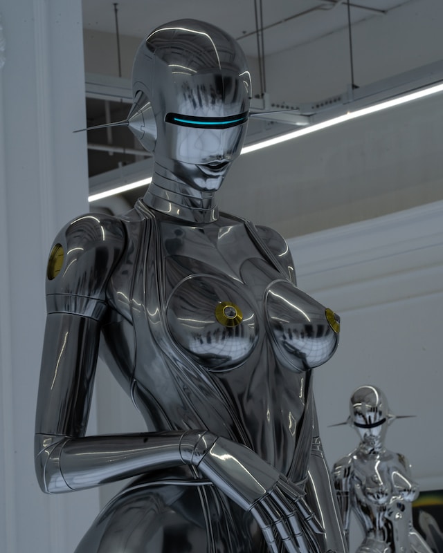 A futuristic female robot design.