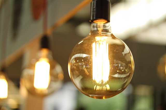 Light bulbs hanging from the ceiling