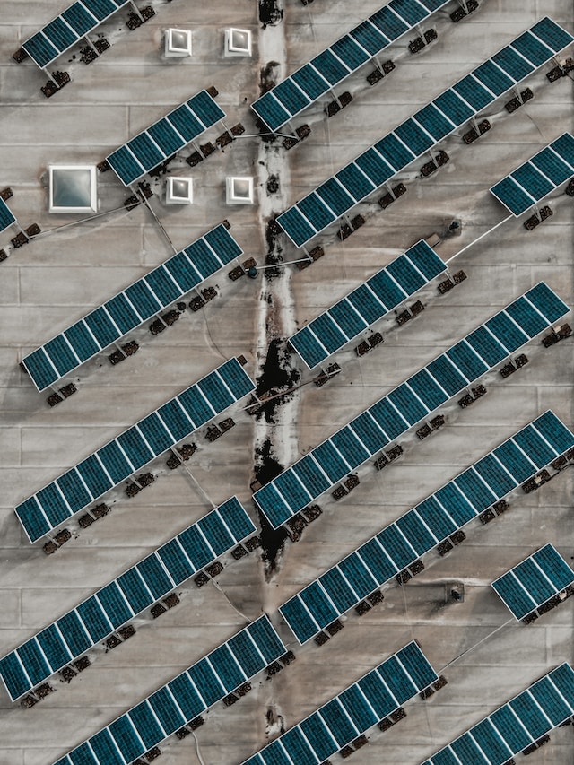 Solar panels at a solar farm