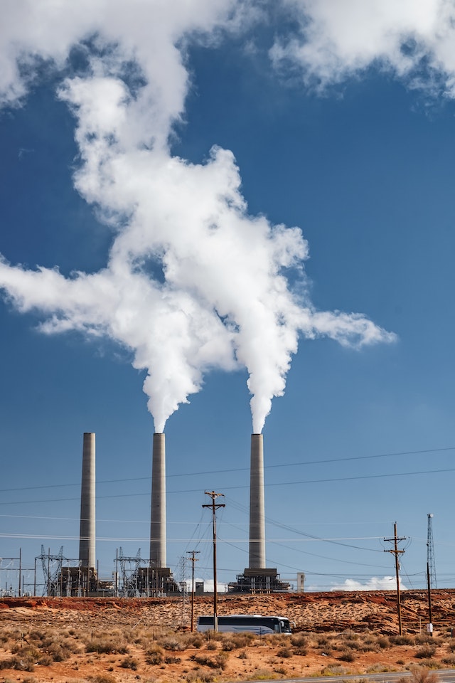 Steam rising from a power plant