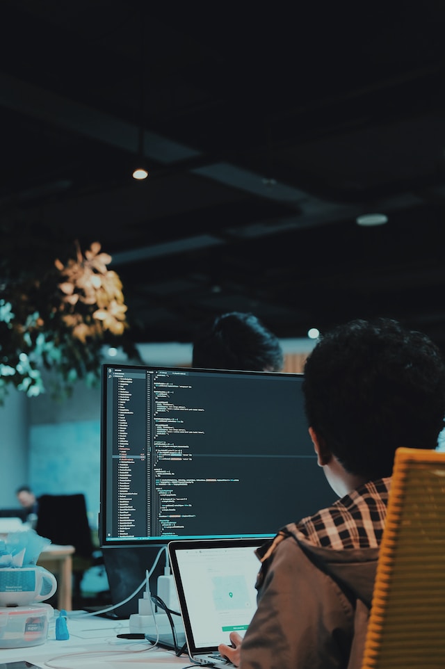 Person working on a computer