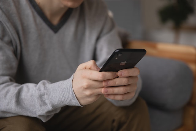 Person using a smartphone